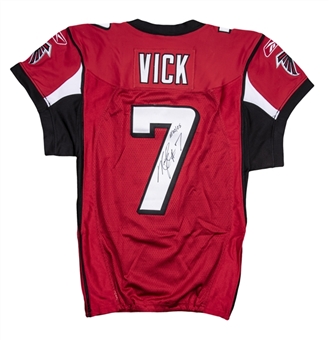 2005 Michael Vick Game Used & Signed Atlanta Falcons Home Jersey Photo Matched To 10/2/2005 (Resolution Photomatching & Vick LOA)